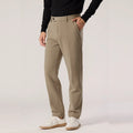 Autumn and Winter Khaki Woolen Trousers for Men, Business Casual, Warm, Casual Straight-Leg Pants