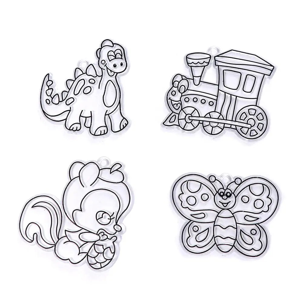 Cartoon Animals Painting Crafts Art Craft Window Painting  Filing Drawing Board Sun Catcher Hanger Suncatchers Craft