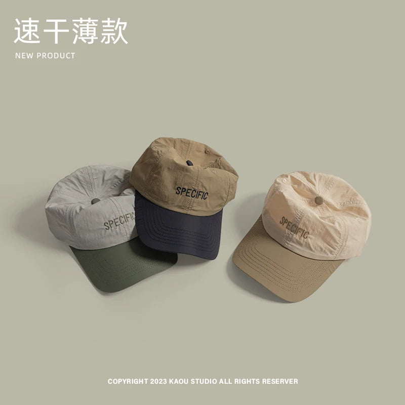 Sun-Poof Peaked Cap Men's Spring and Summer Thin Contrast Color Baseball Cap Female Hip Hop Fashion Sun Hat