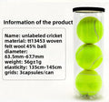 Cricket Tennis Balls 3-Pack, High Elasticity Padel Balls with 45% Wool, Durable Cage Style for Training & Entertainment