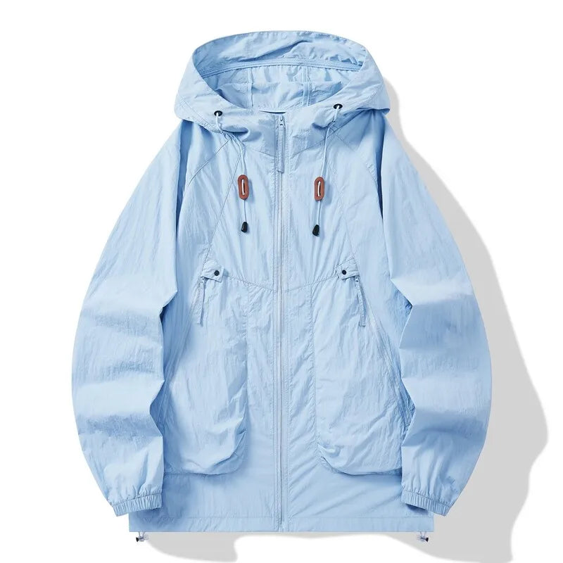 Summer Men's Outdoor Hooded Sun Protect Jackets Man Windbreaker Skin Coats Waterproof Jacket Fishing Rain Couple Camping Outwear