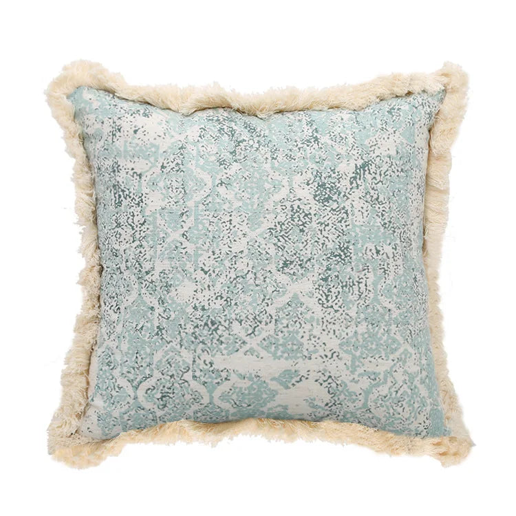 Green Cotton Linen With Cushion Cover 45x45cm/30x50cm Vintage Pillow Cover Tassles for home decoration Living Room Retro