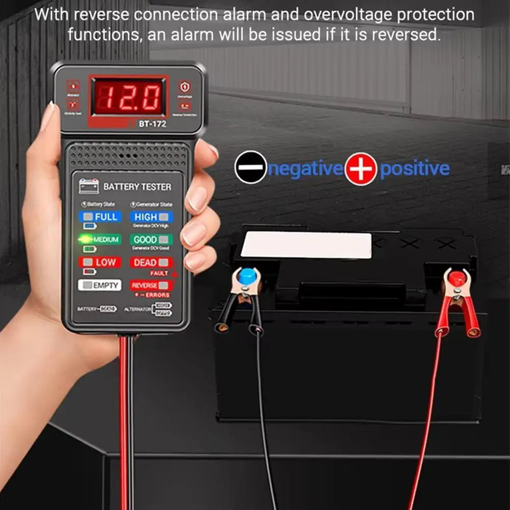 BT-171 Battery Tester LED Digital Auto Battery Analyzer Charging Cranking System Tester 12V Car Battery Checker Voltage Detector