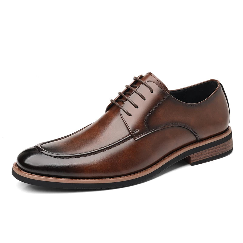 New Fashion Mens Solid-Color Oxford Shoes Business Formal Shoes Comfortable Casual Shoes Dress Party Derby Footwear Man Sneakers