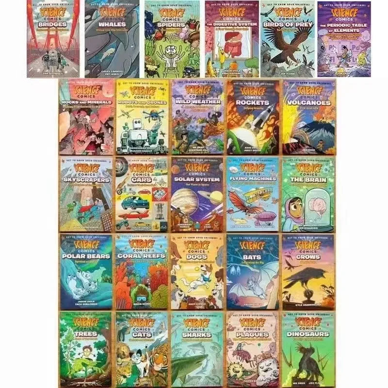 28 Books/Set Science Comics Children's Exploration Cognitive Nature Popular Science English Picture Story Book