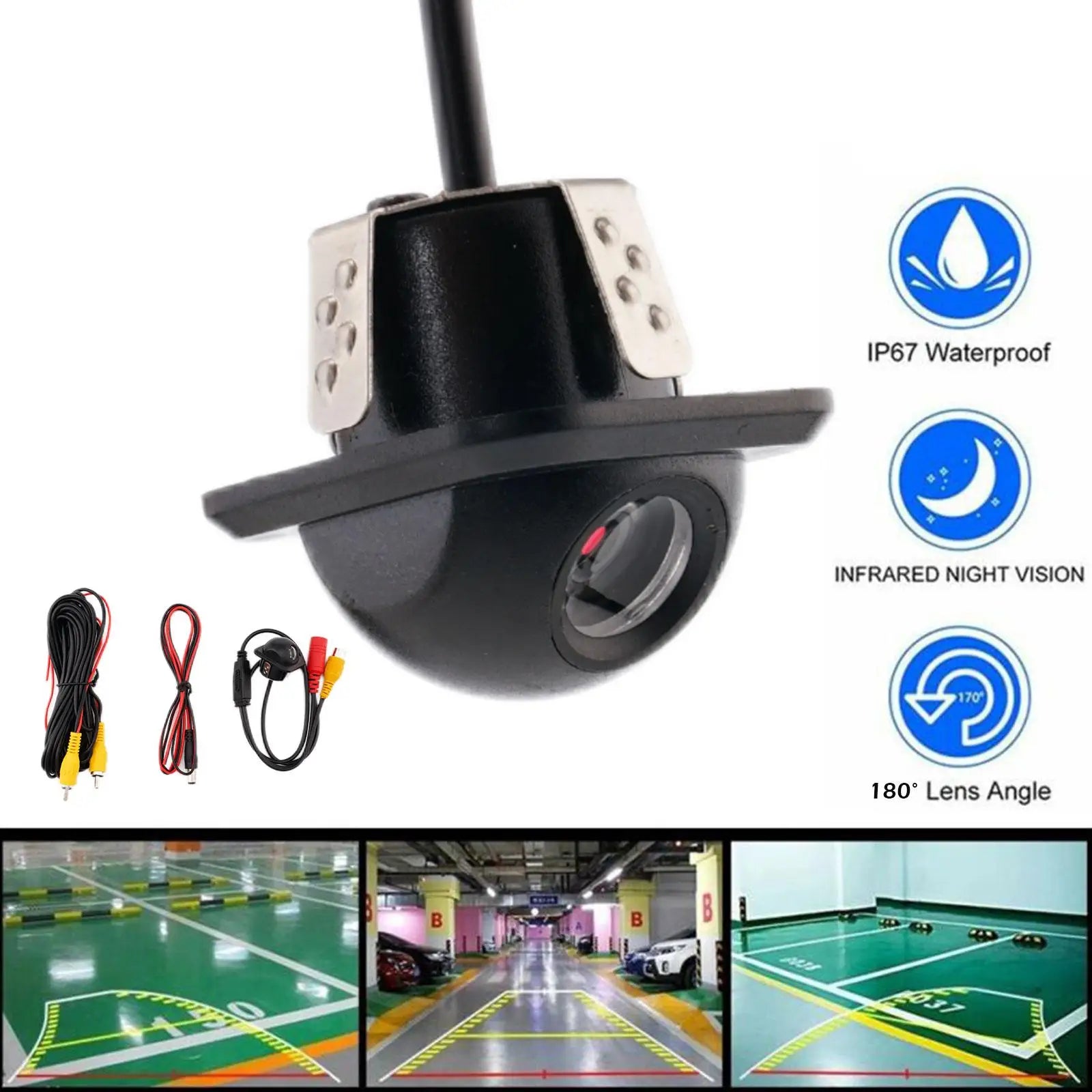 Smartour CCD Fisheye Lens Car Camera AHD 1080P Rear View Wide Angle Reversing Backup Camera HD Night Vision Auto Parking Assist
