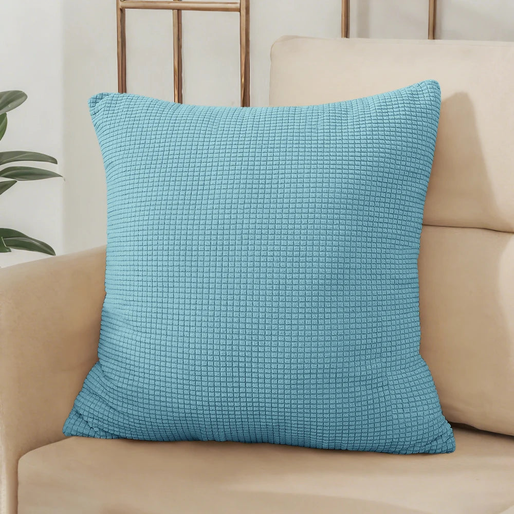 40x40 45x45 50x50 Solid Color Jacquard Pillow Cover for Sofa Office Waist Cushion Cover Home Decorative Pillowcase Decoration