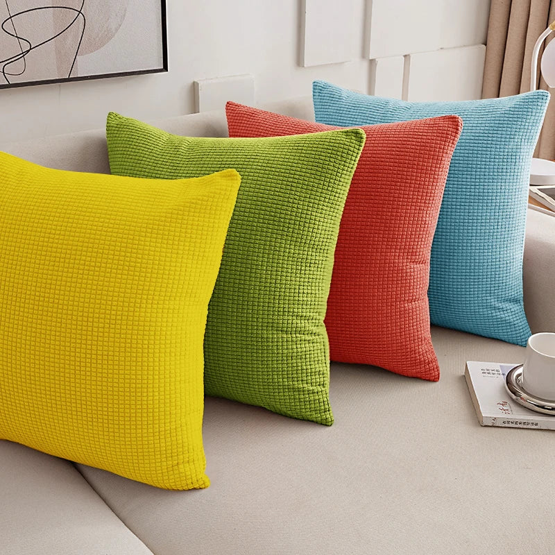 40x40 45x45 50x50 Solid Color Jacquard Pillow Cover for Sofa Office Waist Cushion Cover Home Decorative Pillowcase Decoration