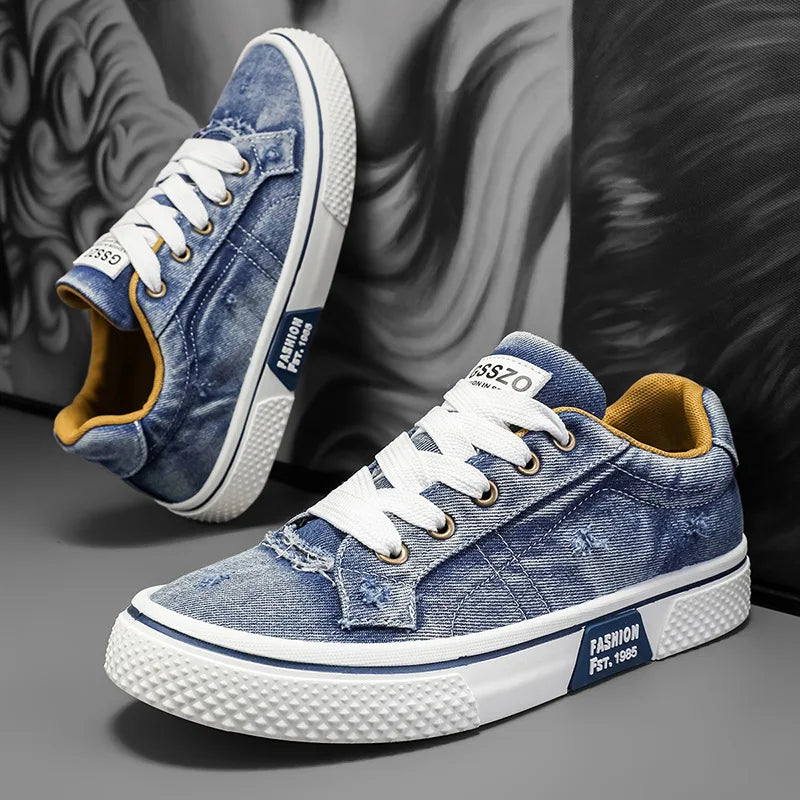 Men Casual Sports Shoes Canvas Retro Breathable Comfortable Anti Slip Thick Platform Outdoor Running Shoes Zapatillas 2026