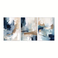 3pcs Abstract Navy Blue Geometric Canvas Print Minimalist Ink Paint Landscape Wall Art Poster for Modern Living Room Home Decor