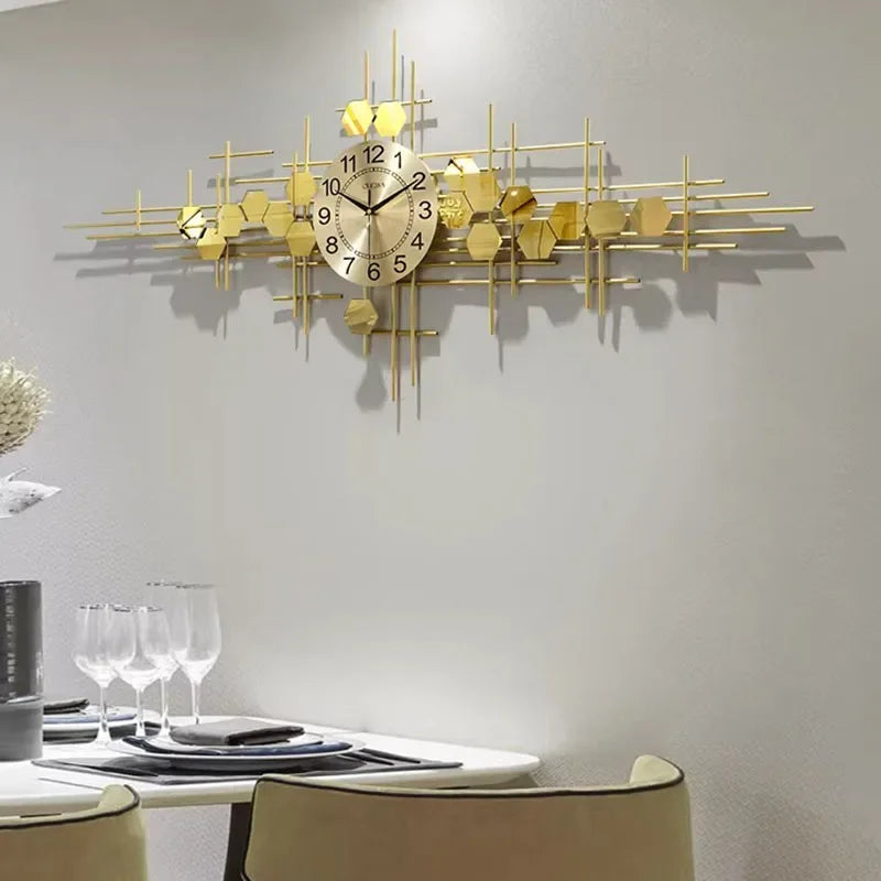 Luxury Wall Clock Trendy Creative Design for Dining Room and Living Room Minimalist Statement Piece Unique Personality Decor