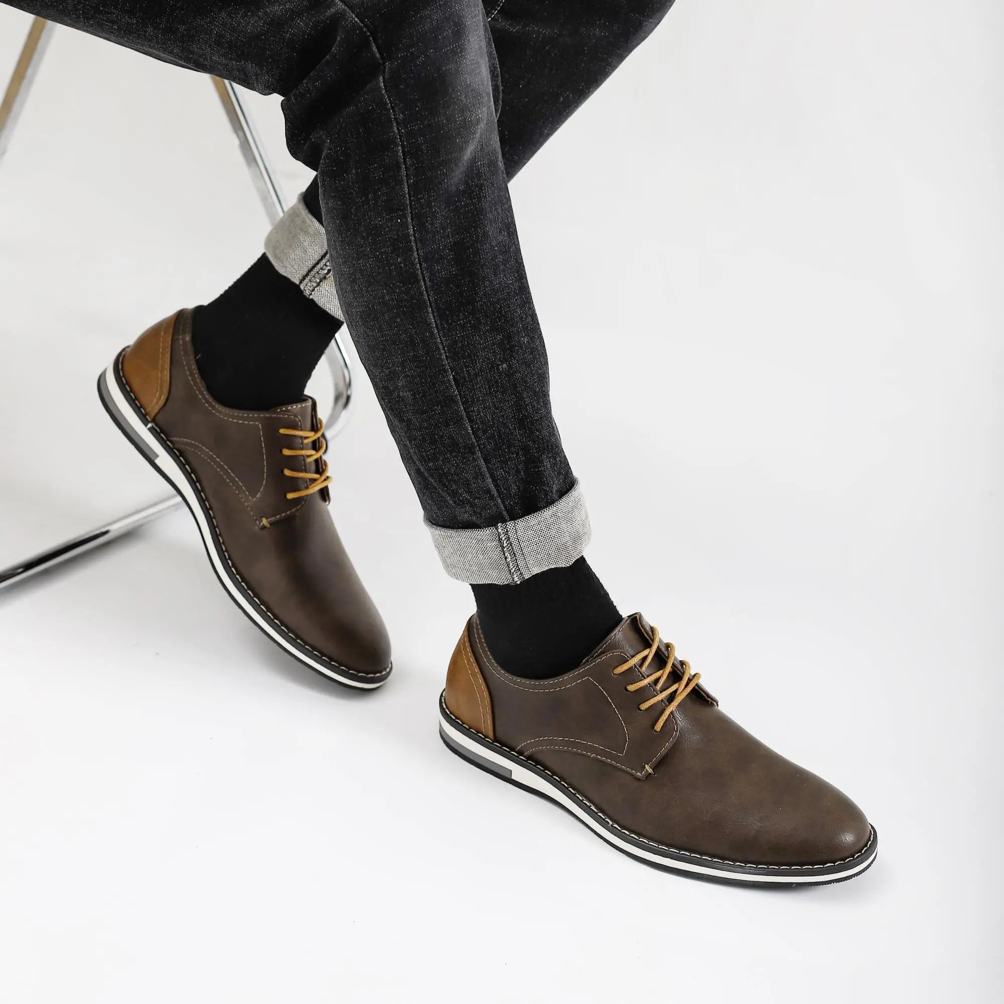 Men Shoes Comfortable Brand Fashion 2025 Leather Shoes Men #Kd4163