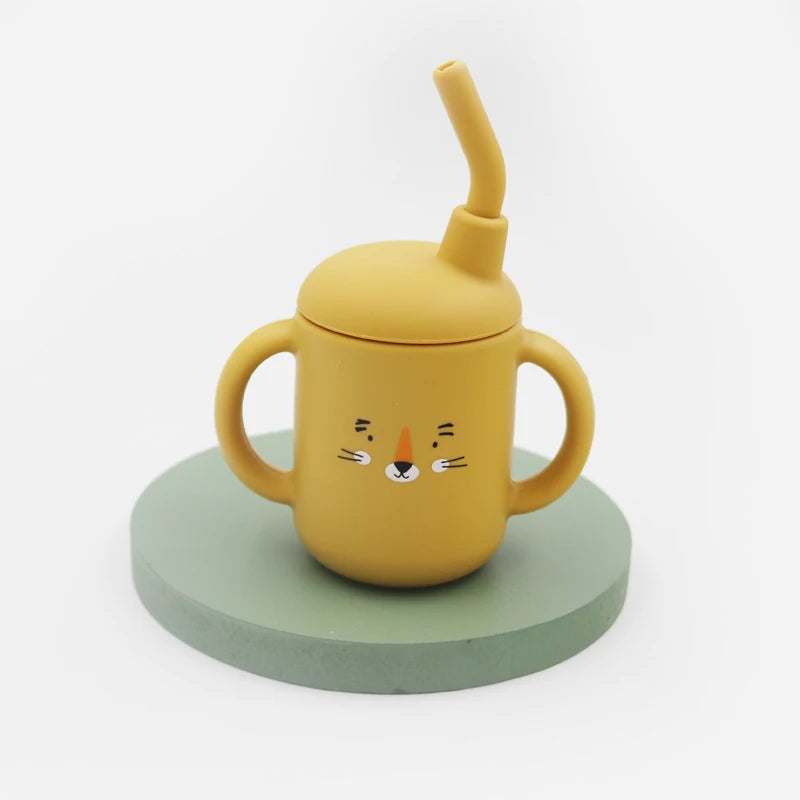 New cartoon 120ML Baby Silicone Sippy Cup BPA-Free Portable Storage Snack Container Feeding Cup  Leakproof trainer cup