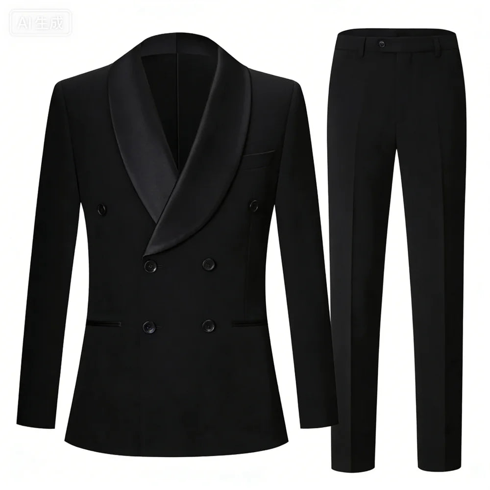 Men's Three-Piece Suit Set for Night Business Jacket And Pants Wedding 2-Piece Formal Outfit
