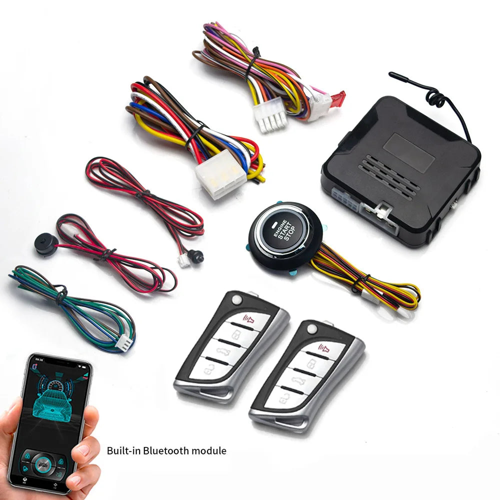 Remote Starter and Car Alarm Smart App Remote Start Stop System for Cars Engine Push Start System with Auto Ignition Button