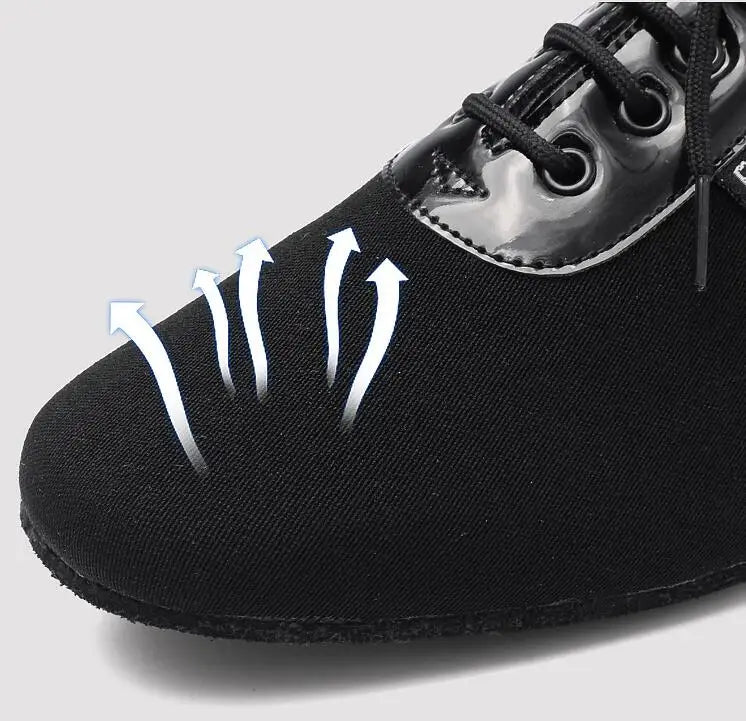 XIHAHA Men Oxford Cloth Standard Dance Ballroom Cloth Straight Outsole Practice Competition Modern Dancing Sport Shoes Sneakers