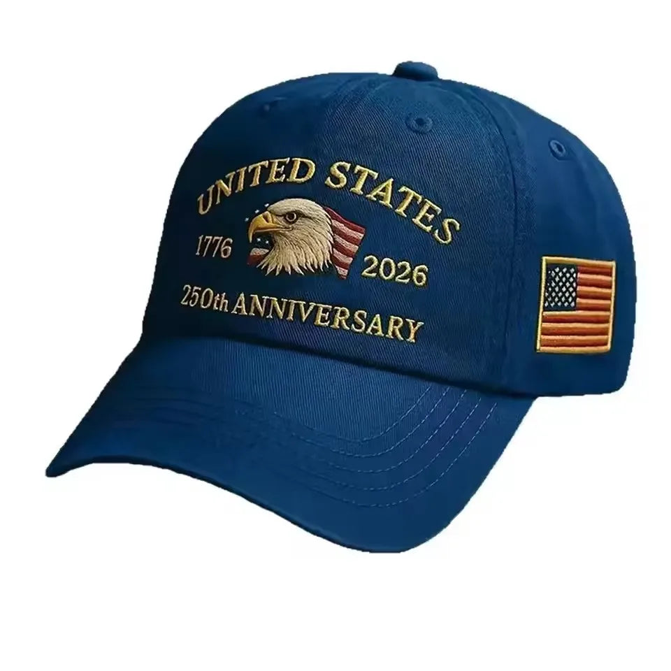 UETEEY 250th Anniversary Hat USA Patriotic Baseball Caps Eagle Embroidered Baseball Hats for Men Women 250 Year Anniversary Cap