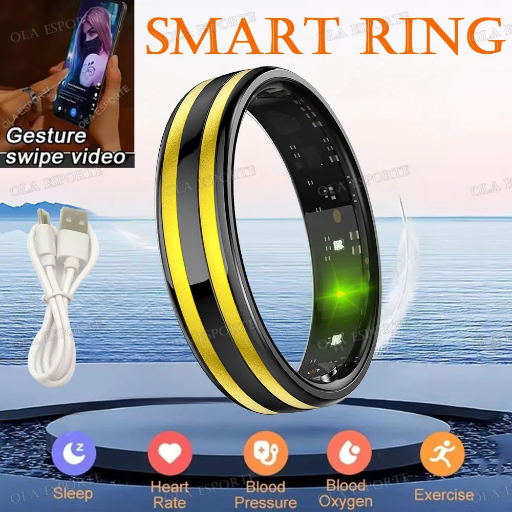 Gesture Sensing Smart Ring Health Monitor Smart Ring Outdoor Waterproof Ring Real HRV Monitor Heart Rate Blood Oxygen Sport Ring