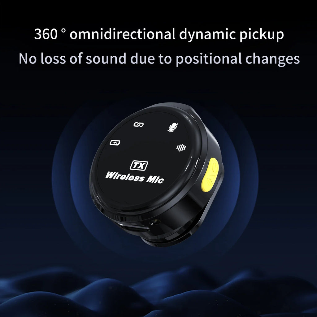 Wireless Lavalier Microphone Dual Omnidirectional Condenser Lavalier Microphone Microphone for iPhone Android Video Recording