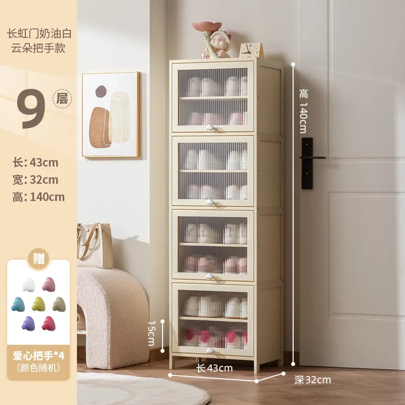 Cream-style Shoe Cabinets Creative Slit Storage Multi-layered Shoe Cabinets Simple Living Room Furniture La Combinaison YSXG