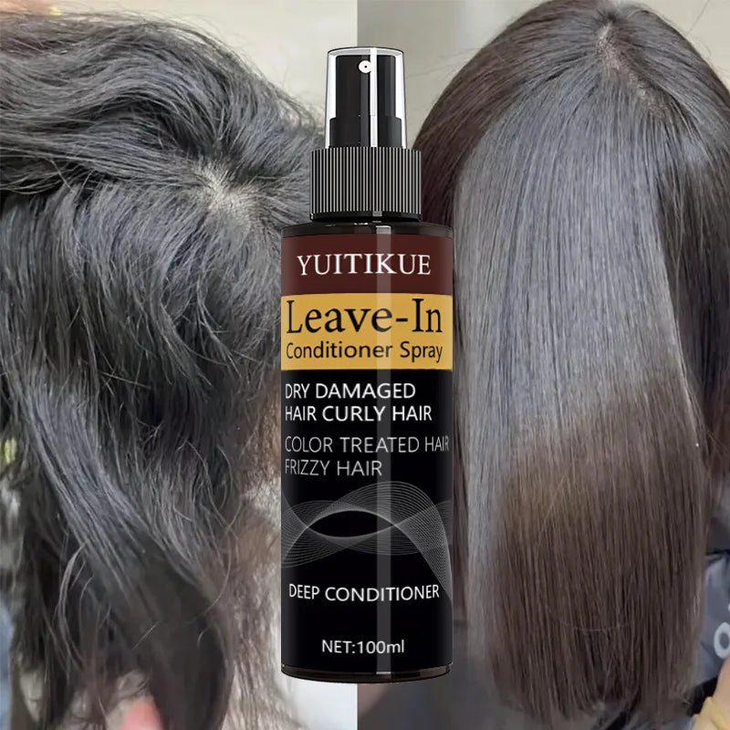 Keratin Leave-In Hair Spray - Deeply Moisturizes Curly/Dyed Hair - Controls Frizz and Enhances Shine