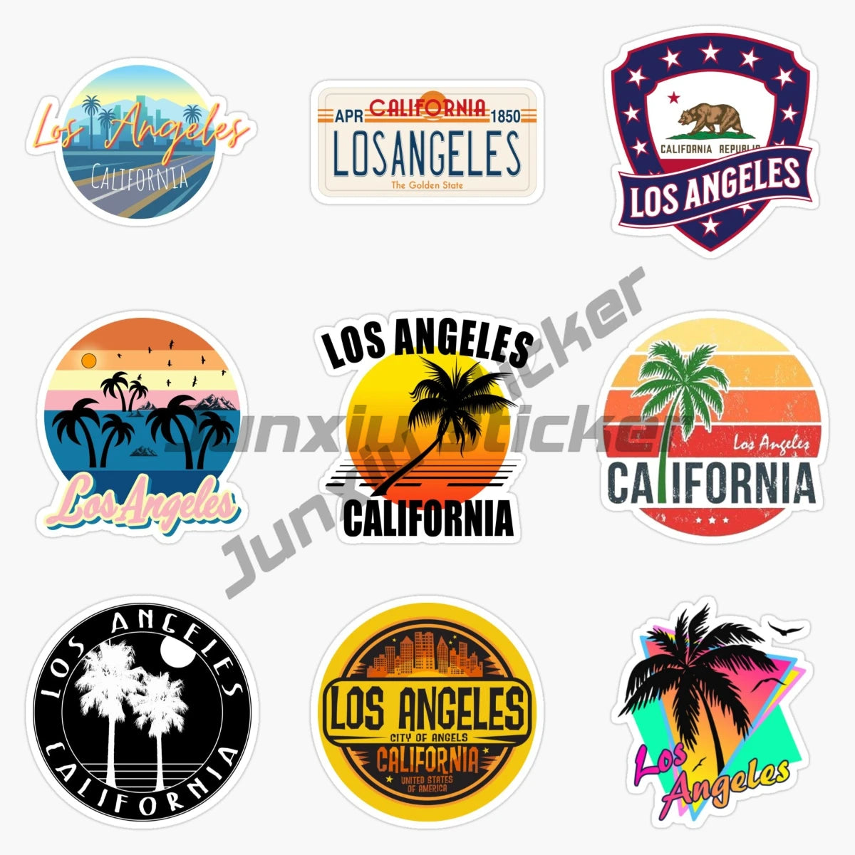 Los Angeles, California, USA Beautiful Scenery Vinyl Self-adhesive Car Sticker Window Bumper Premium Laptop Wall Accessories