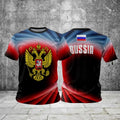 Russia Flag Map Pattern T Shirt For Men National Emblem 3D Printed T-Shirts Summer Casual Round Neck Tees Loose Short Sleeve Top
