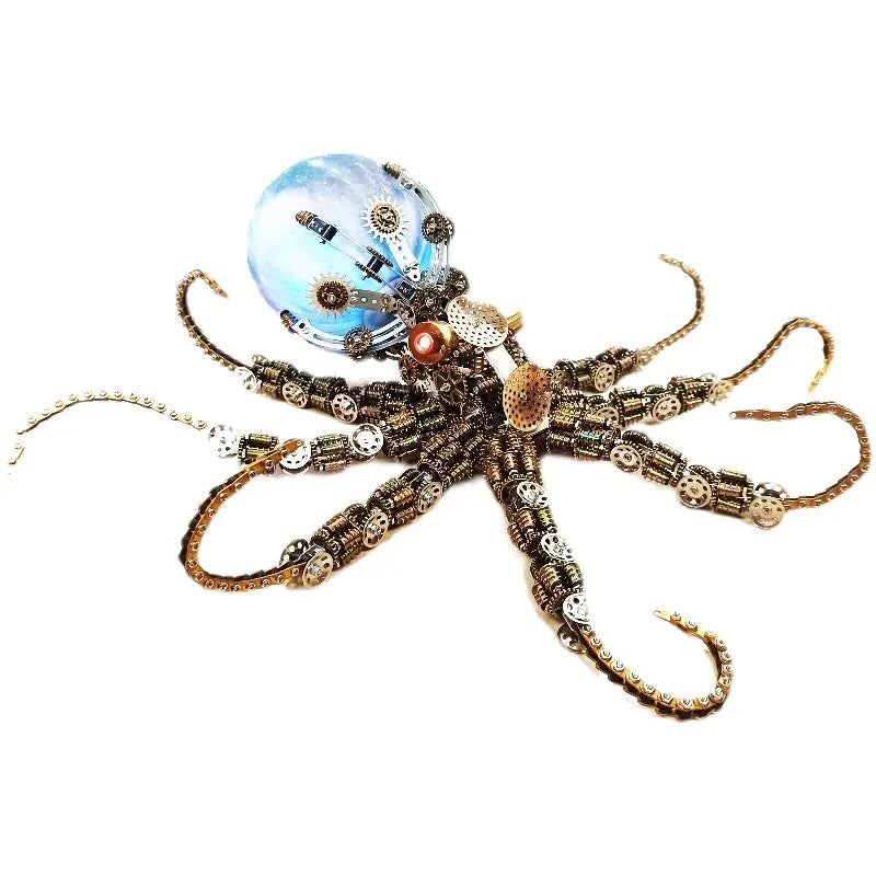 Machinery Octopus DIY Kit - 3D Metal Mechanical Puzzle for Adult Collectors, Challenging Building Project & Desk Ornament