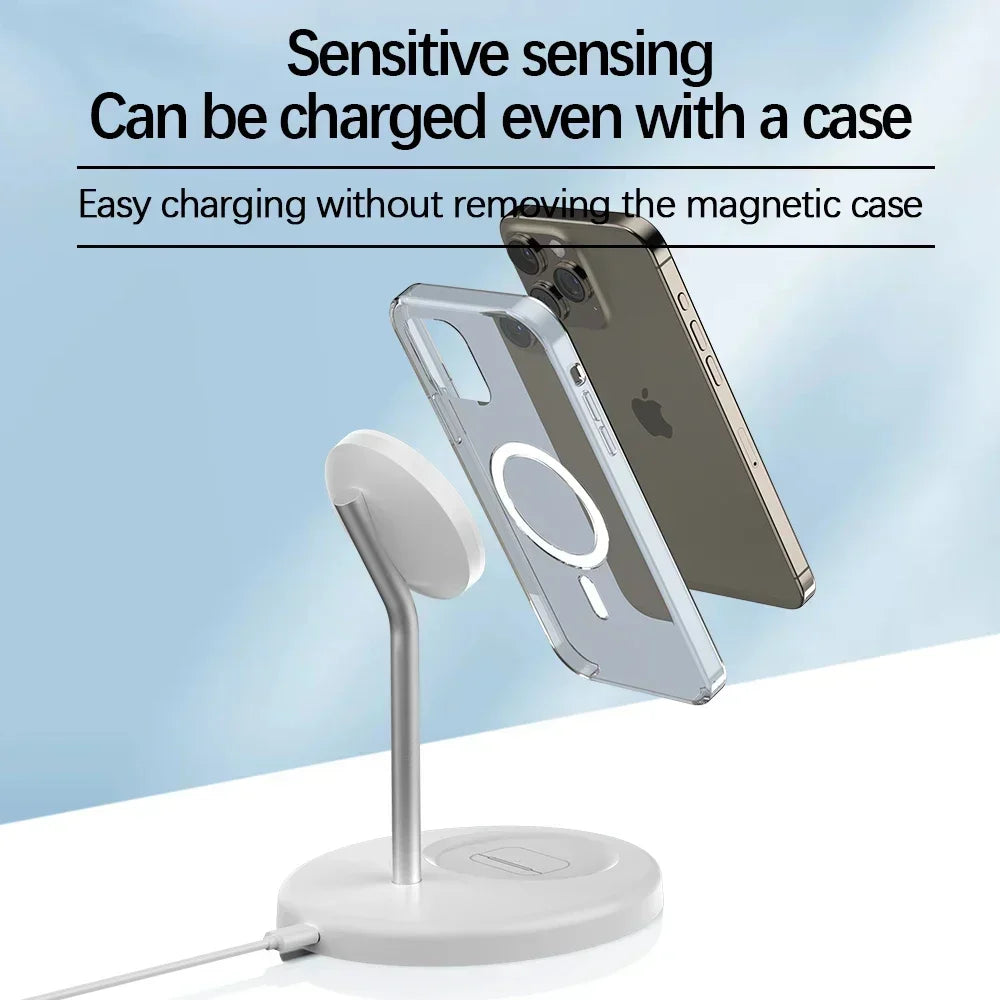 Upgraded 30W Magnetic 2 in 1 Wireless Charger Stand For iPhone 15 14 13 12 Pro Max AirPod Pro Fast Phone Charging Station Holder - Free Item Weekend (50% off).