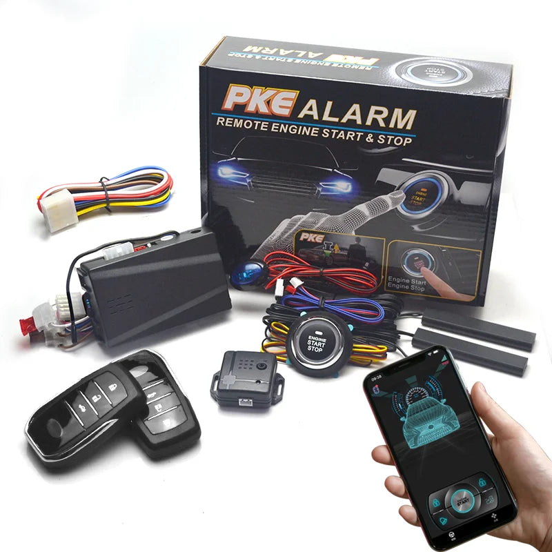 Remote Starter and Car Alarm Smart App Remote Start Stop System for Cars Engine Push Start System with Auto Ignition Button
