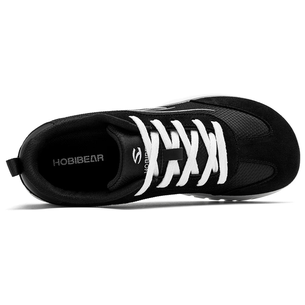 HOBIBEAR Unisex Wide Toe Barefoot Sneakers Minimalist Outdoor Travel Shoes for Men Women Retro Lace-up Walking Sneakers