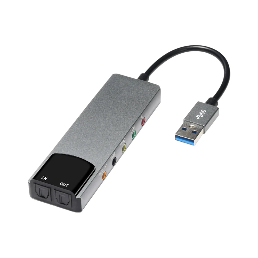 External USB Sound Card AC-3 DTS Headphone Adapter 7.1 5.1 Channel Soundcard Optical Adapter for Notebook Aluminium Sound Card