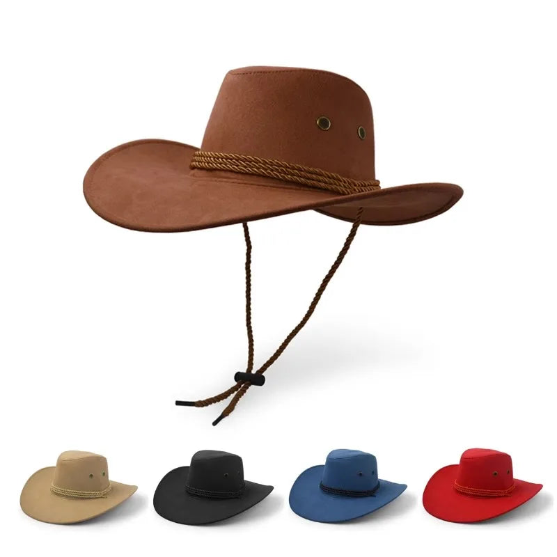 Cowboy Hat Faux Leather Men and Women Travel Caps Fashion Western Hats Chapeu Cowboy Sun Hat