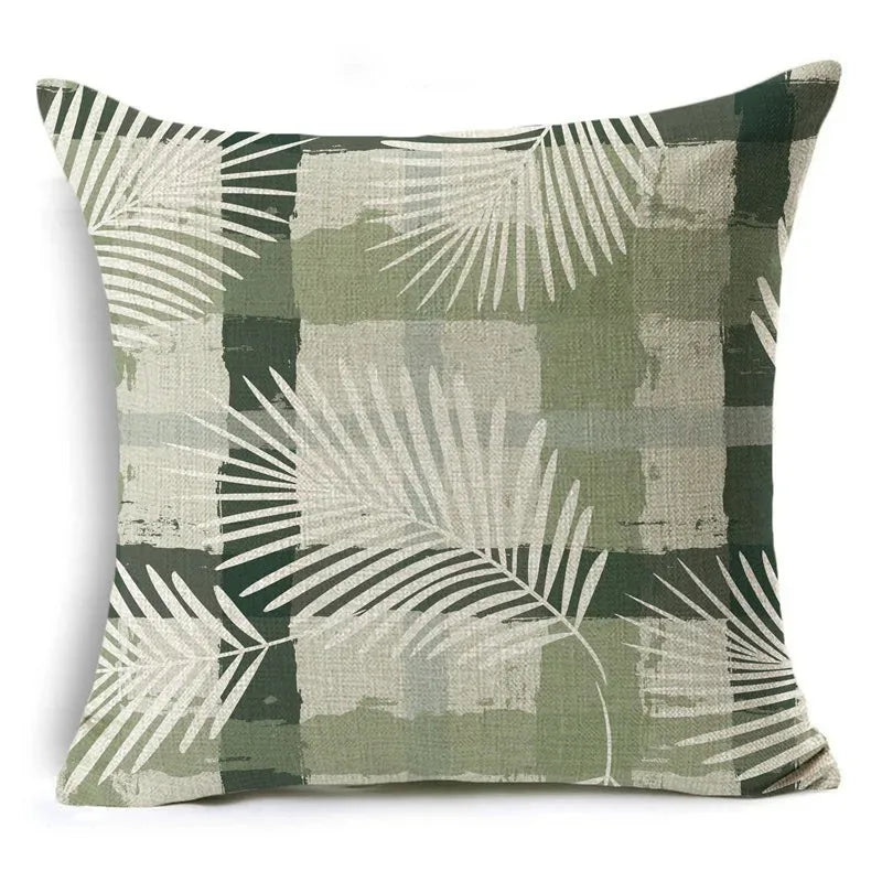 Green Pattern Decorative Cushion Cover Floral Pillow Cover for Car Sofa Decorative Pillow Cover Home Pillow -