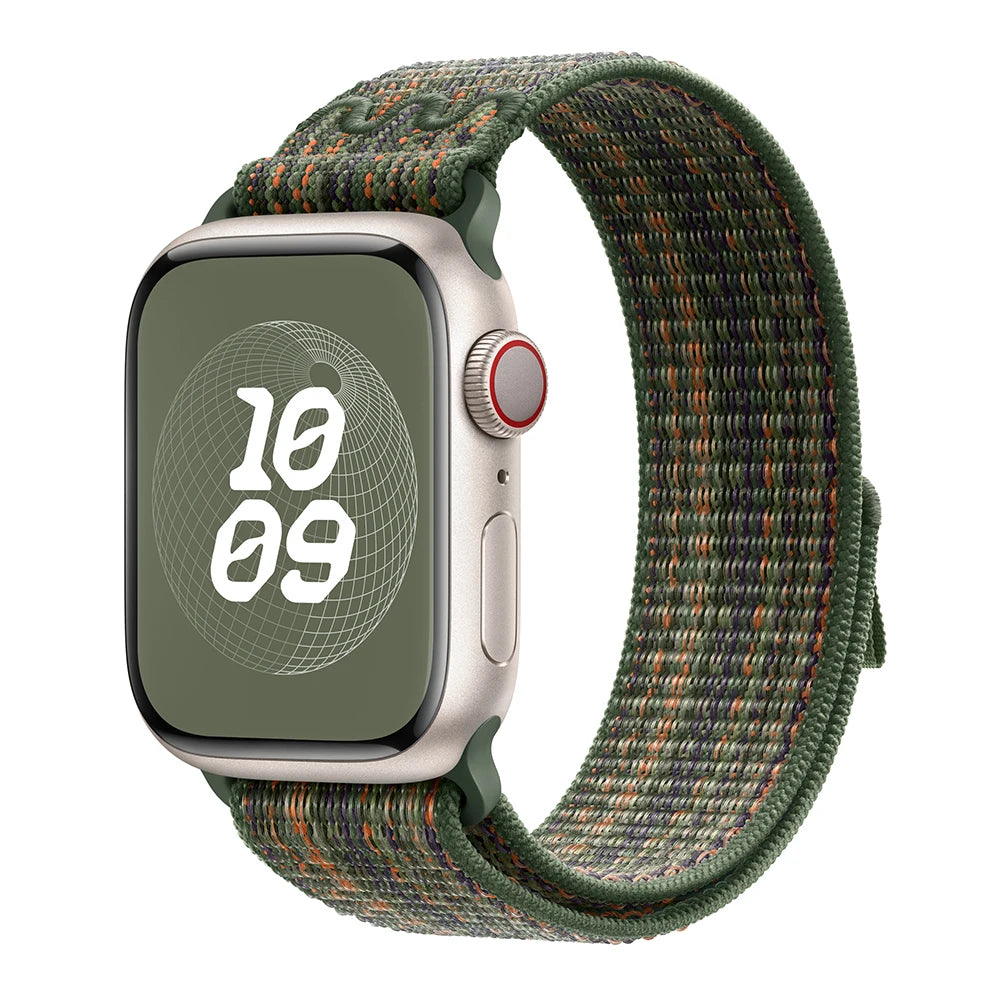 Nylon Loop Sport Strap For Apple Watch Band Ultra 49mm 45mm 40/44mm 41mm 38/42mm Bracelet For Nike iWatch 9 8 7 6 5 SE Watchband