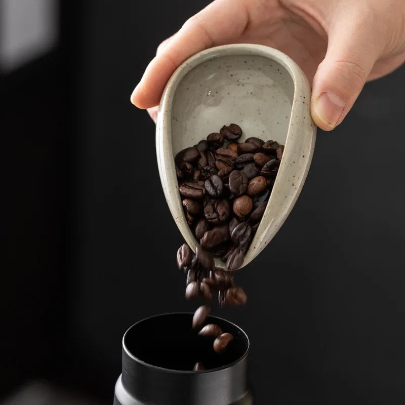 Coffee Bean Dosing Cup Bean Dispenser Ceramics Bean Measuring Tray Tea Coffee Accessorie