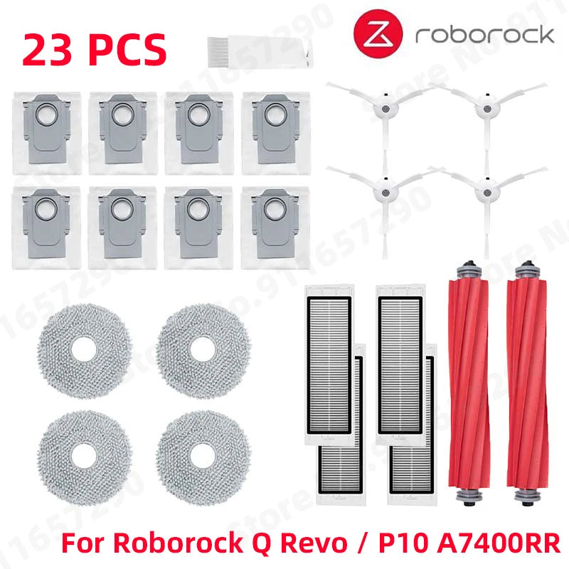Roborock Q Revo / P10 A7400RR Spare Parts Main Side Brush Hepa Filter Mop Cloths Dust Bag Robot Vacuums Cleaner Accessories