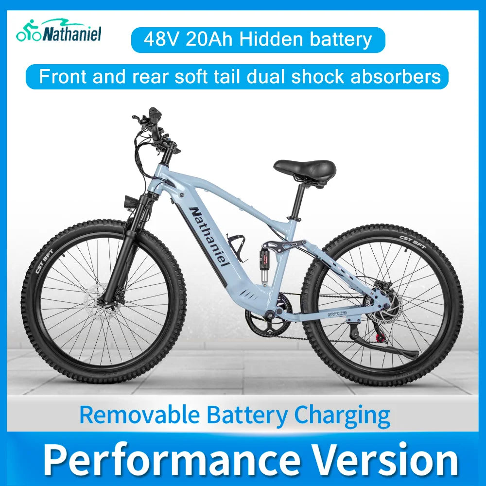 Nathaniel SYR03 E-Bike,1000W 48V 20Ah Lithium battery,27.5” off-road electric assisted bicycle,45Km/h,City Commuter Vehicle bike