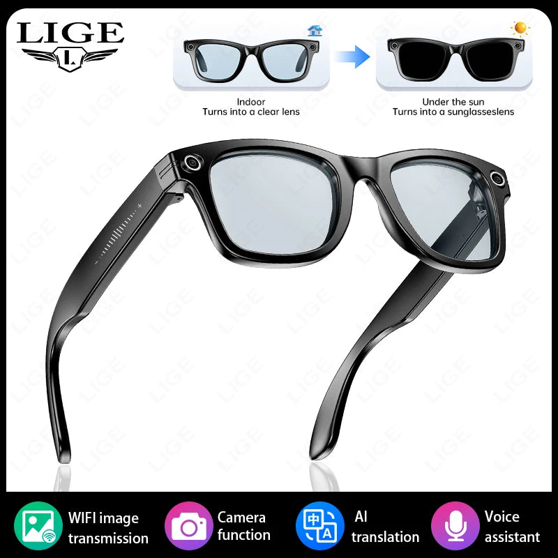 2026 New Upgrade Smart Glasses With AI Photo Recognition Bluetooth Call Translation Camera Video Recording Voice Sunglasses Men