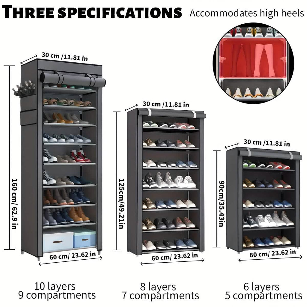 10-Layer 9 Grid Shoe Rack Shelf Storage Closet Organizer. Ships from USA.