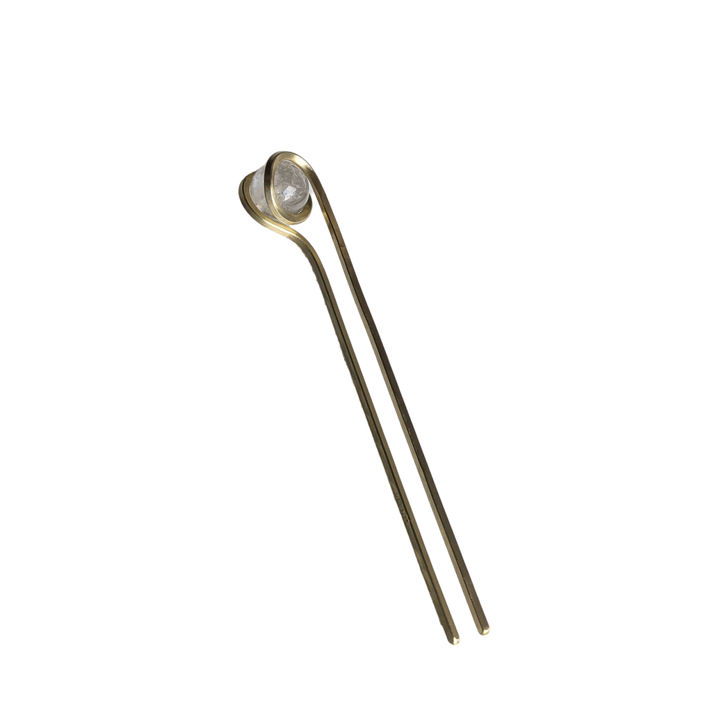 Orbit Gemstone Hair Pin - Jasper + Lapis + Clear Quartz