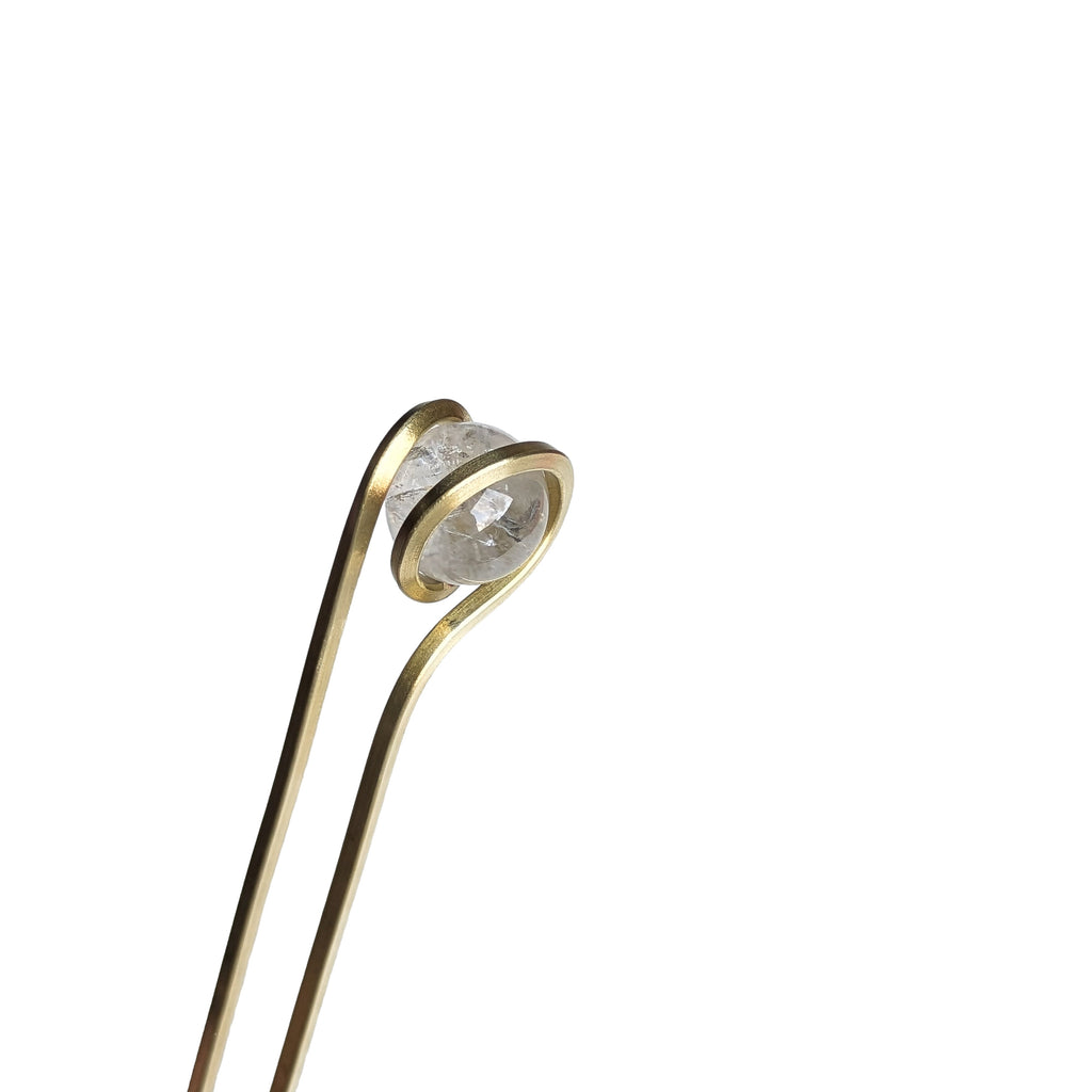 Orbit Gemstone Hair Pin - Jasper + Lapis + Clear Quartz