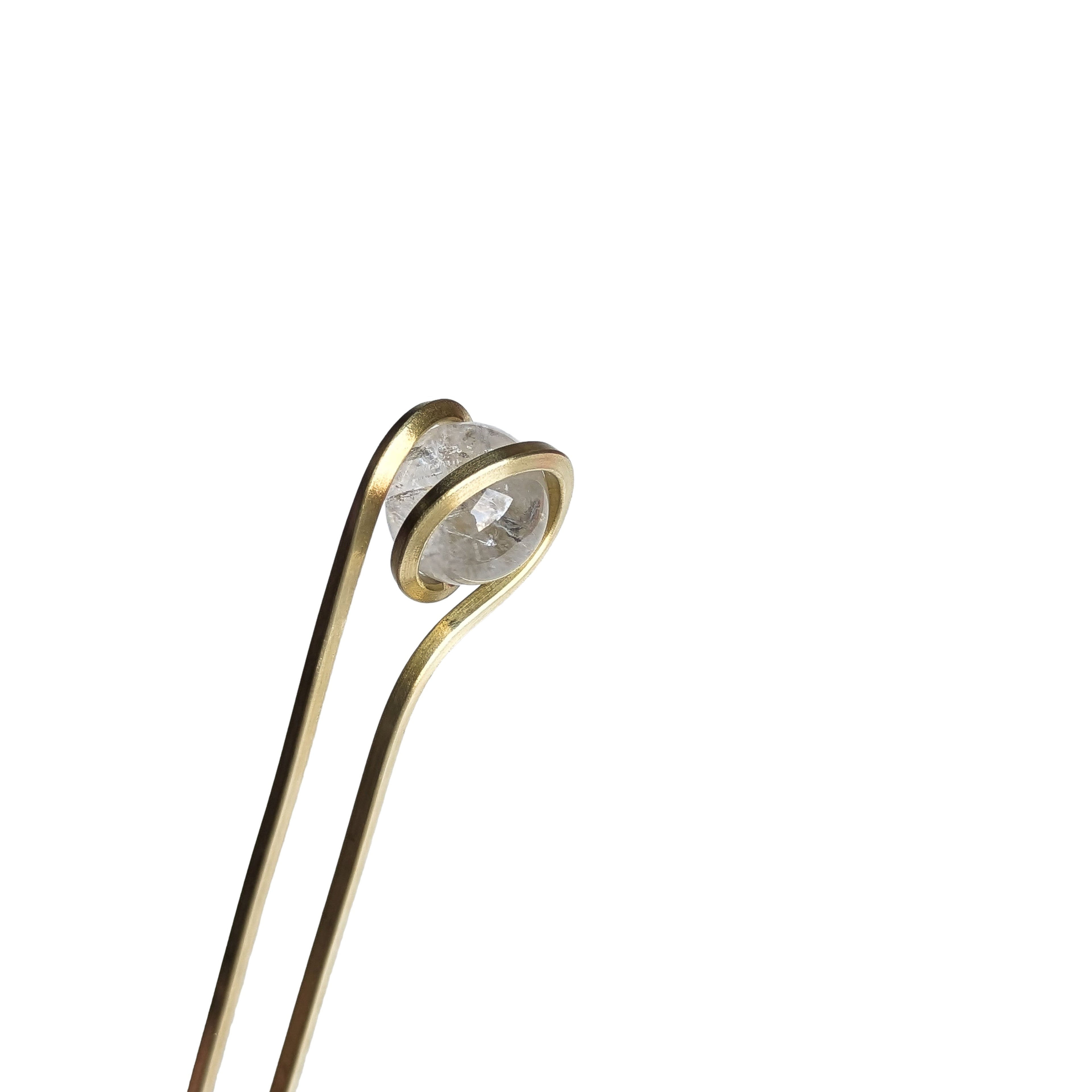 Orbit Gemstone Hair Pin - Jasper + Lapis + Clear Quartz