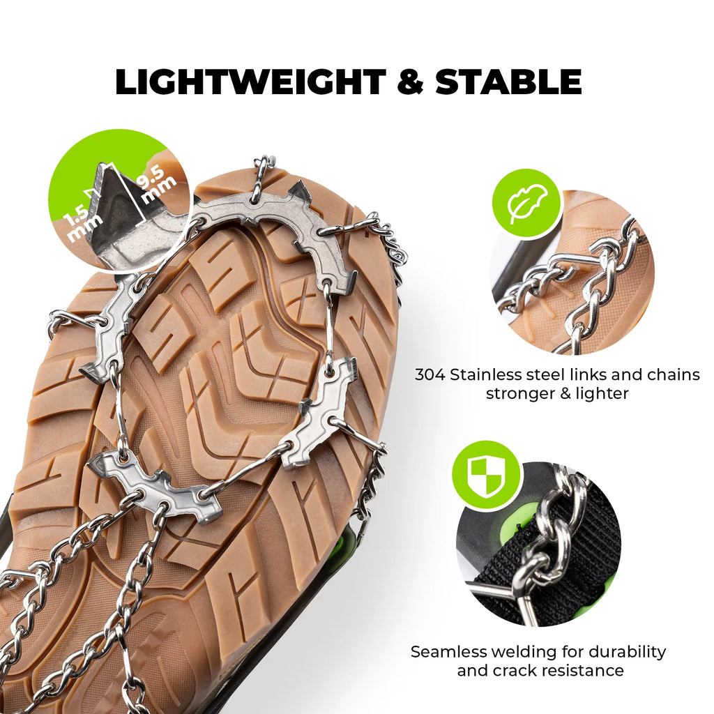 22 Anti Slip Stainless Steel Crampons for Shoes and Boots. Ships from USA.