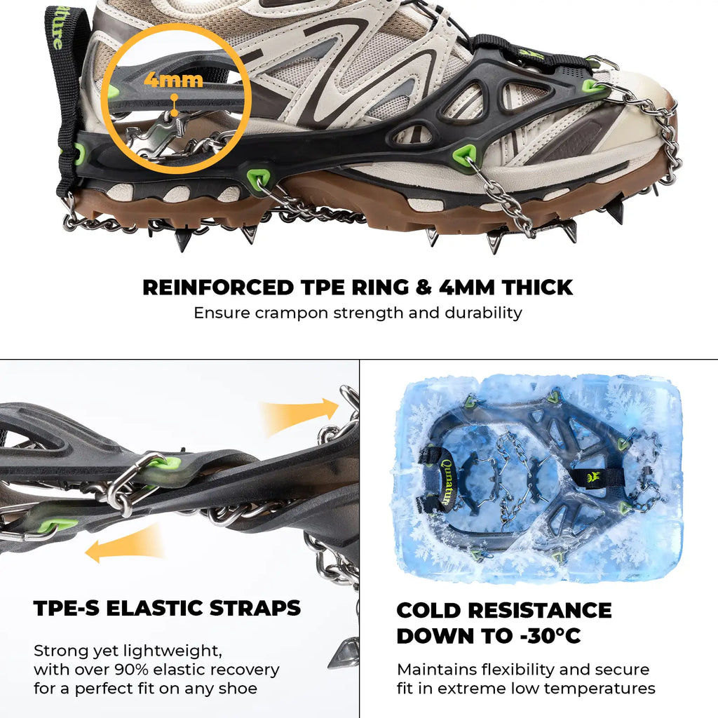 22 Anti Slip Stainless Steel Crampons for Shoes and Boots. Ships from USA.