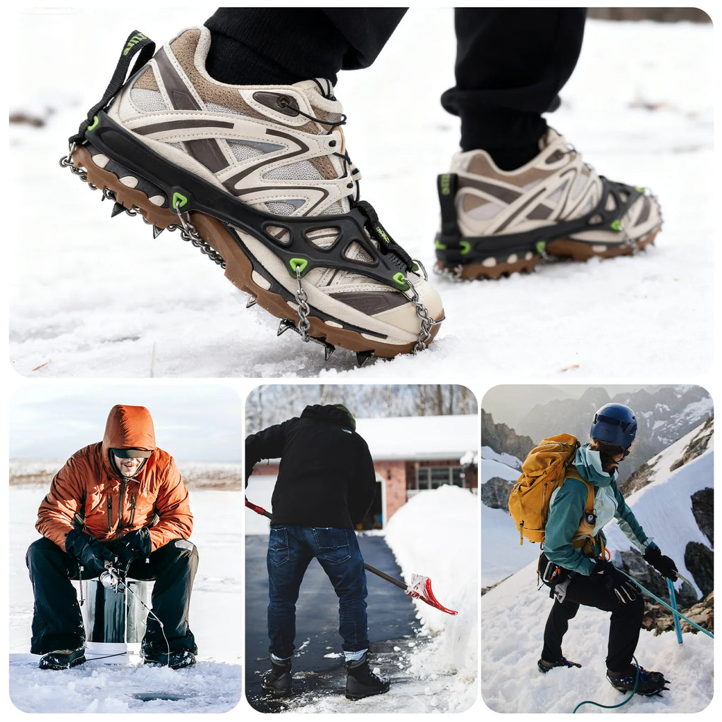 22 Anti Slip Stainless Steel Crampons for Shoes and Boots. Ships from USA.