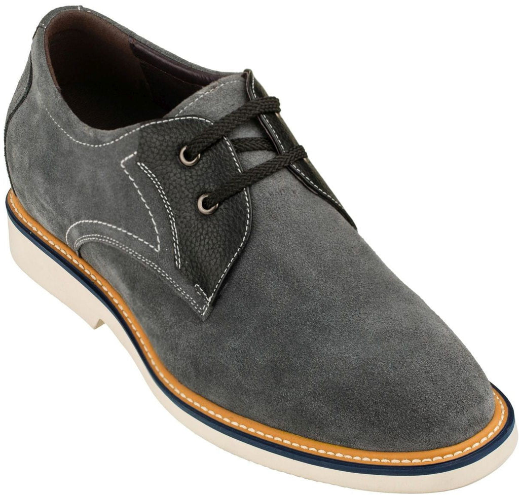CALTO Business Casual Grey Leather Shoes 2.8 Inch  - Y42023. Ships from USA.