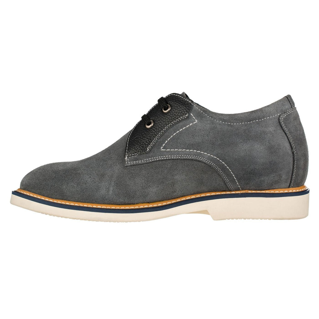CALTO Business Casual Grey Leather Shoes 2.8 Inch  - Y42023. Ships from USA.