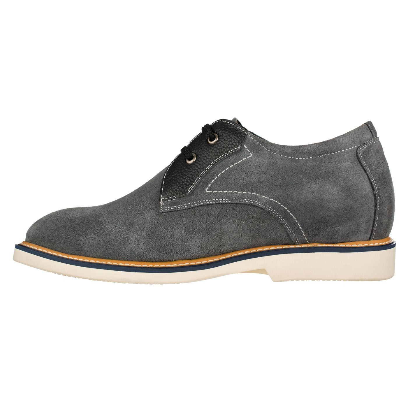 CALTO Business Casual Grey Leather Shoes 2.8 Inch  - Y42023. Ships from USA.