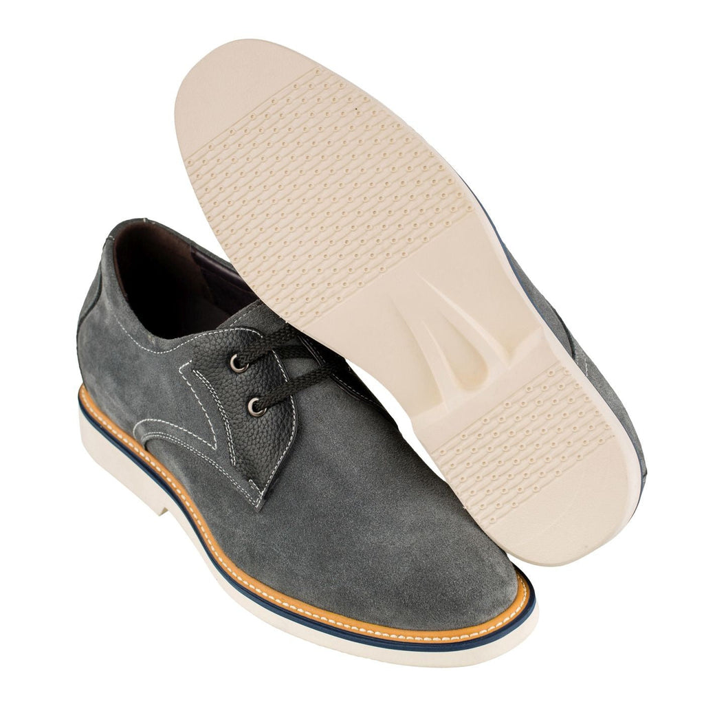 CALTO Business Casual Grey Leather Shoes 2.8 Inch  - Y42023. Ships from USA.